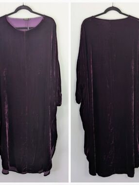 NEW Grizas Balloon Velvet Midi Dress Size S/M Lagenlook